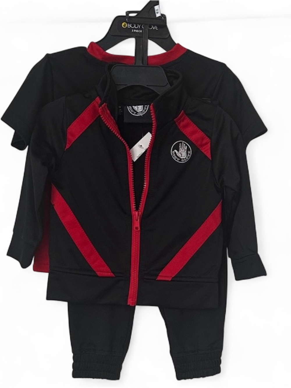 NWT body glove baby 3 piece tracksuit set pants zip up and tee 6-12